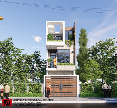 Thiết kế nhà phố hiện đại 3 tầng 4x13m tại Phan Thiết - MS34